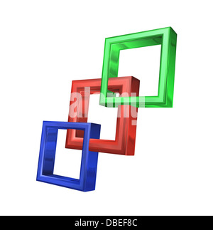 3D Illustrationen von Quadraten Stockfoto