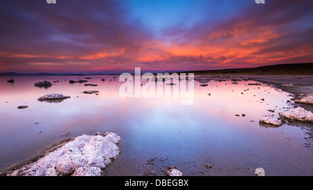 Abendlicht über Tuffstein am Mono Lake, Mono Basin National Scenic Area, Kalifornien USA Stockfoto