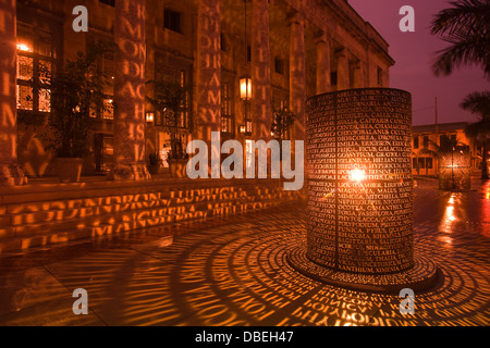 CALOOSAHATCHEE LICHT DISPLAY KUNSTMUSEUM FIRST STREET FORT MYERS FLORIDA USA Stockfoto