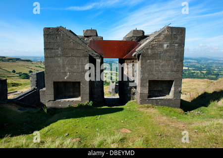 Industrielle Steinbruch Strukturen auf den Titterstone Clee, Shropshire, England Stockfoto