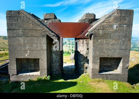 Industrielle Steinbruch Strukturen auf den Titterstone Clee, Shropshire, England Stockfoto