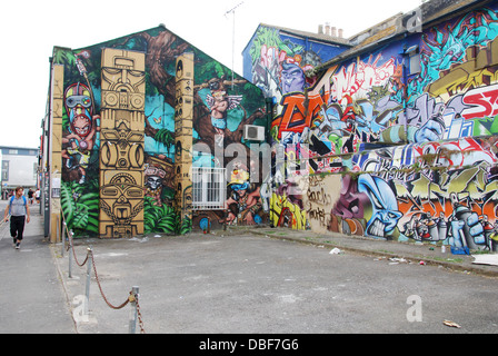 Kunst Graffiti in der North Laine von Brighton, UK, Stockfoto
