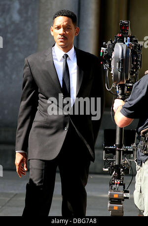 Will Smith schießen auf Position III MIB (Men In Black 3) am Battery Park in New York City New York City, USA - 19.06.11 Stockfoto