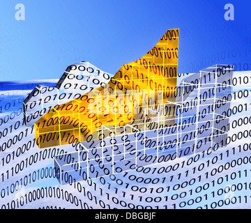 CHART DIAGRAMM GOLDEN BINÄRDATEN KREATIVKONZEPT NEU Stockfoto