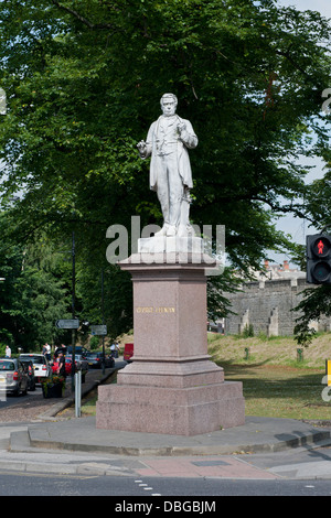 Statue von George Leeman in Station Avenue, York, UK Stockfoto