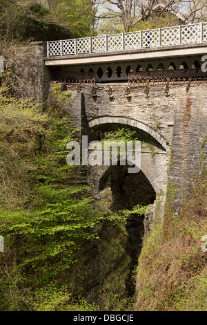 Großbritannien, Wales, Ceredigion, Teufelsbrücke, die drei Brücken Stockfoto