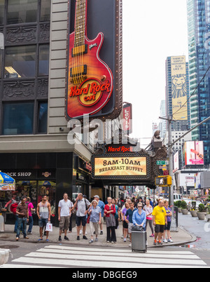 Das Hard Rock Cafe, Times Square, New York Stockfoto