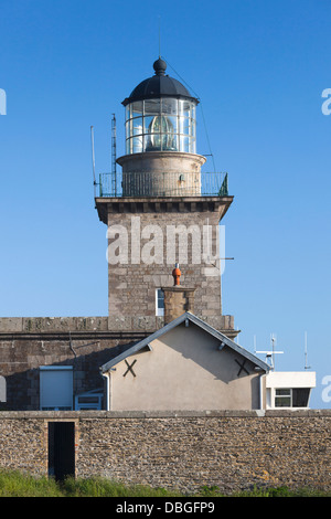 Frankreich, Normandie, Barneville-Carteret, Cap de Carteret Leuchtturm. Stockfoto