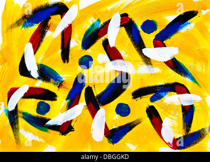 Abstrakte Acryl-Malerei auf Papier. Stockfoto