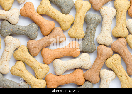 Hintergrund der Knochen geformt Hund Leckerbissen Kekse Stockfoto