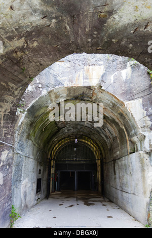 Frankreich, Pas-De-Calais, Helfaut-Wizernes, La Coupole, WWII deutsche V2-Rakete Bunker, Bunker Eingang. Stockfoto