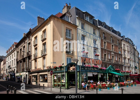 Cafés und Restaurants, Dieppe, Normandie, Frankreich Stockfoto