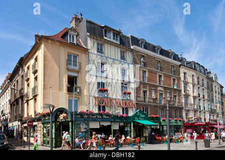 Cafés und Restaurants, Dieppe, Normandie, Frankreich Stockfoto