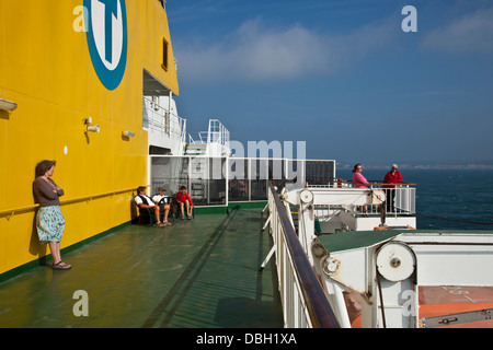 Auf dem Deck, Dieppe nach Newhaven Fähre im Ärmelkanal Stockfoto
