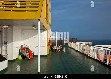 Auf dem Deck, Dieppe nach Newhaven Fähre im Ärmelkanal Stockfoto