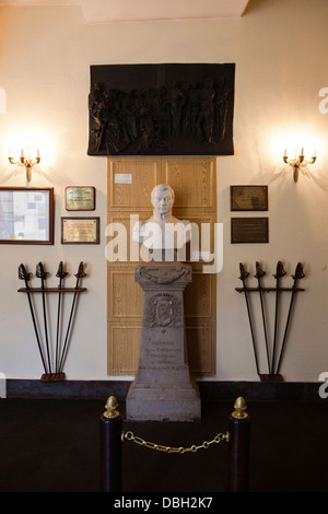 Frankreich, Pas-De-Calais, Boulogne Sur Mer, Musee du Libertador San Martin. Büste von General San Martin. Stockfoto
