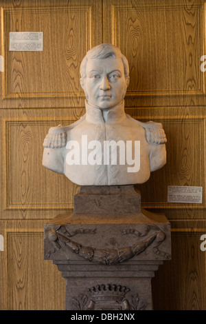 Frankreich, Pas-De-Calais, Boulogne Sur Mer, Musee du Libertador San Martin. Büste von General San Martin. Stockfoto