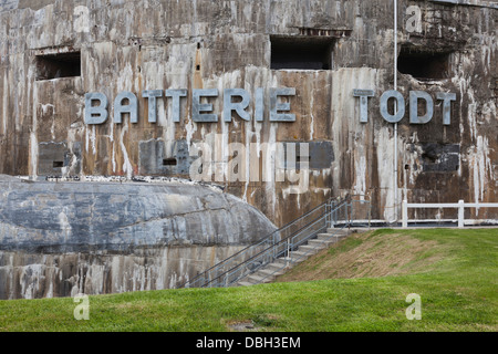 Pas-de-Calais, Frankreich, Côte Opale, Audinghen, Cap Gris-Nez, Musee du Mur de Atlantique, Batterie Todt, außen. Stockfoto