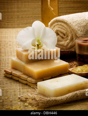 Handgemachte Naturseife Wellness Stockfoto