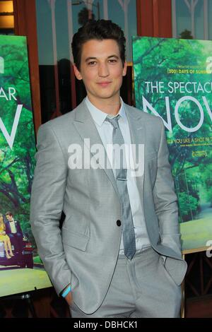 Los Angeles, Kalifornien, USA. 30. Juli 2013. Miles Teller besucht A24s '' The spektakuläre Now'' Los Angeles screening am 30. Juli 2013 um das Vista-Theatre in Los Angeles, CA USA. Bildnachweis: TLeopold/Globe Photos/ZUMAPRESS.com/Alamy Live-Nachrichten Stockfoto