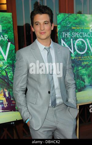 Los Angeles, Kalifornien, USA. 30. Juli 2013. Miles Teller besucht A24s '' The spektakuläre Now'' Los Angeles screening am 30. Juli 2013 um das Vista-Theatre in Los Angeles, CA USA. Bildnachweis: TLeopold/Globe Photos/ZUMAPRESS.com/Alamy Live-Nachrichten Stockfoto