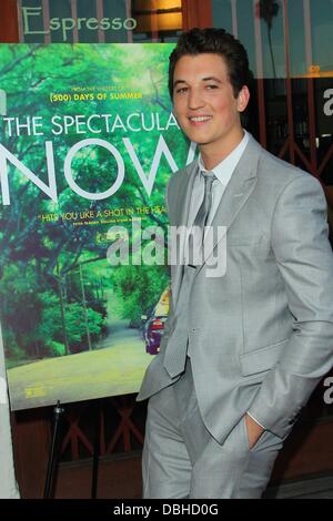 Los Angeles, Kalifornien, USA. 30. Juli 2013. Miles Teller besucht A24s '' The spektakuläre Now'' Los Angeles screening am 30. Juli 2013 um das Vista-Theatre in Los Angeles, CA USA. Bildnachweis: TLeopold/Globe Photos/ZUMAPRESS.com/Alamy Live-Nachrichten Stockfoto