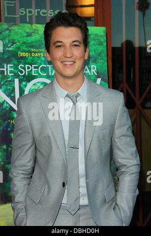 Los Angeles, Kalifornien, USA. 30. Juli 2013. Miles Teller besucht A24s '' The spektakuläre Now'' Los Angeles screening am 30. Juli 2013 um das Vista-Theatre in Los Angeles, CA USA. Bildnachweis: TLeopold/Globe Photos/ZUMAPRESS.com/Alamy Live-Nachrichten Stockfoto