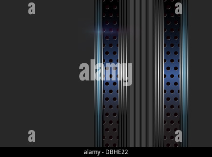 Hallo Tech fantasy auf schwarzem Hintergrund Stockfoto