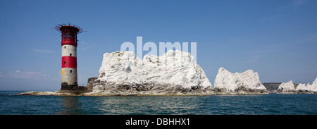 Die Nadeln Leuchtturm, Süßwasser, Isle Of Wight, Hampshire, England Stockfoto