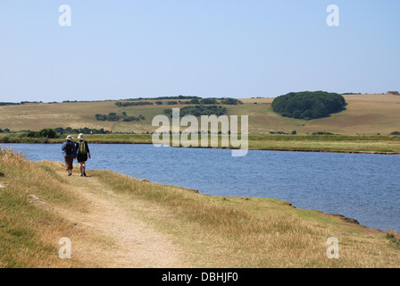 nach der South Downs Way in der Nähe von Exceat, East Sussex, Großbritannien Stockfoto