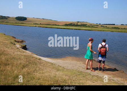 nach der South Downs Way in der Nähe von Exceat, East Sussex, Großbritannien Stockfoto