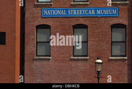 Streetcar Nationalmuseum in Lowell MA Stockfoto