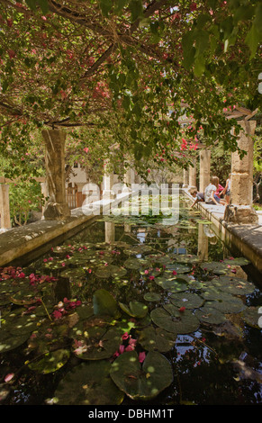 Ruhigen Pool in des Bischofs Gärten in Palma de Mallorca, Spanien Stockfoto