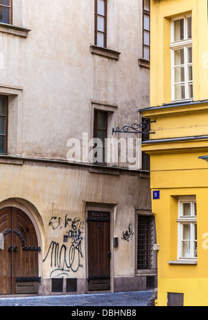 Eine Straße Ecke in das jüdische Viertel (Josefov) der historischen Altstadt (Stare Mesto) in Prag. Stockfoto