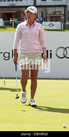 Ich K Kim setzen, bevor Praxis Runde von Ricoh Womens British Open, auf dem Old Course, St Andrews, Fife, Schottland Stockfoto