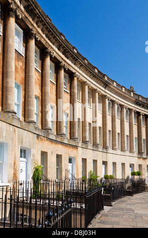 Die Royal crescent Terrasse des georgischen Häuser Bad Somerset England UK GB EU Europa Stockfoto