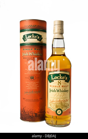 eine Flasche von Lockes single Malt Irish Whiskey gemacht bei Kilbeggan County Westmeath Ireland Stockfoto