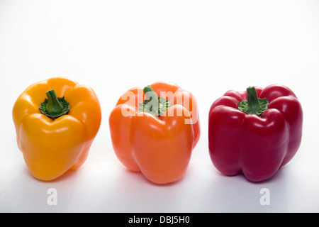 Drei frische Paprika Stockfoto