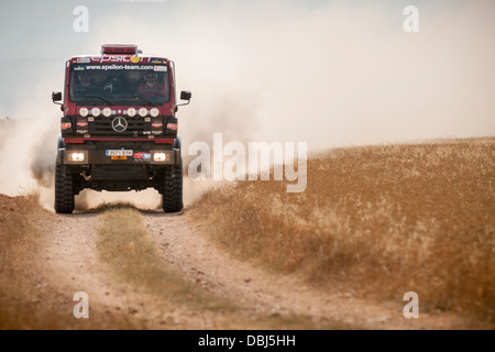 LKW-Fahrer in Baja Aragon 2013 Stockfoto