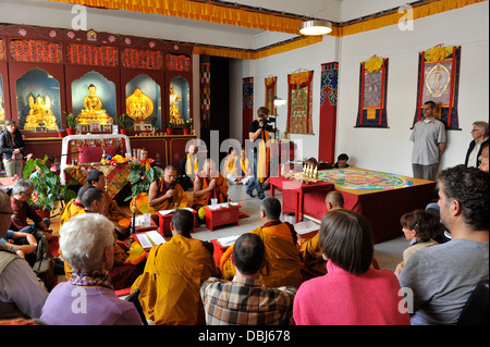 Sandmandala Avalokiteshvara Tibet-Hannover 2012. Stockfoto