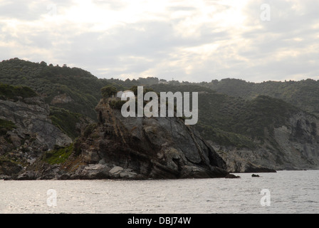 Agios Ioannis Chapel, Mamma Mia Kirche auf dem Felsen Skopelos Stockfoto