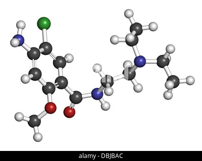 Metoclopramid Übelkeit und Erbrechen Behandlung Arzneimittel, chemische Struktur. Stockfoto