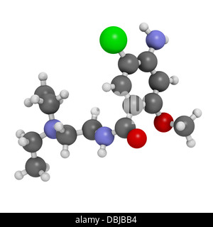 Metoclopramid Übelkeit und Erbrechen Behandlung Arzneimittel, chemische Struktur. Stockfoto