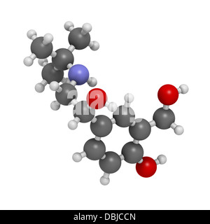 Salbutamol (Albuterol) Asthma-Medikament, chemische Struktur. Häufig verabreicht über Inhalator. Stockfoto