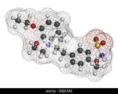 Tamsulosin benigne Prostatahyperplasie (BPH) Medikament, chemische Struktur. Stockfoto