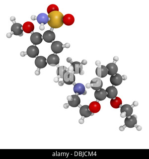 Tamsulosin benigne Prostatahyperplasie (BPH) Medikament, chemische Struktur. Stockfoto