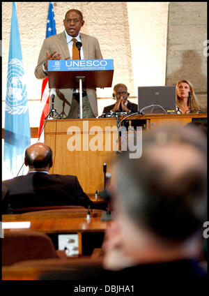 Forest Whitaker Nominierung als Goodwill-Botschafter für den Frieden und der Versöhnung für die Vereinten Nationen pädagogische, wissenschaftliche und kulturelle Körper am Sitz der Unesco. Paris, Frankreich - 21.06.11 Stockfoto