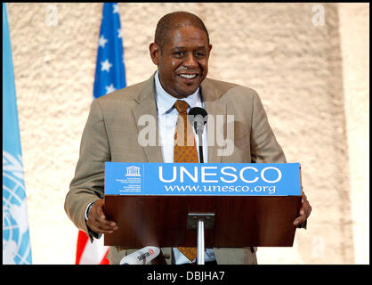 Forest Whitaker Nominierung als Goodwill-Botschafter für den Frieden und der Versöhnung für die Vereinten Nationen pädagogische, wissenschaftliche und kulturelle Körper am Sitz der Unesco. Paris, Frankreich - 21.06.11 Stockfoto