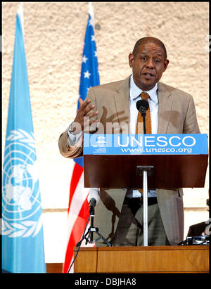 Forest Whitaker Nominierung als Goodwill-Botschafter für den Frieden und der Versöhnung für die Vereinten Nationen pädagogische, wissenschaftliche und kulturelle Körper am Sitz der Unesco. Paris, Frankreich - 21.06.11 Stockfoto