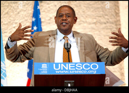 Forest Whitaker Nominierung als Goodwill-Botschafter für den Frieden und der Versöhnung für die Vereinten Nationen pädagogische, wissenschaftliche und kulturelle Körper am Sitz der Unesco. Paris, Frankreich - 21.06.11 Stockfoto